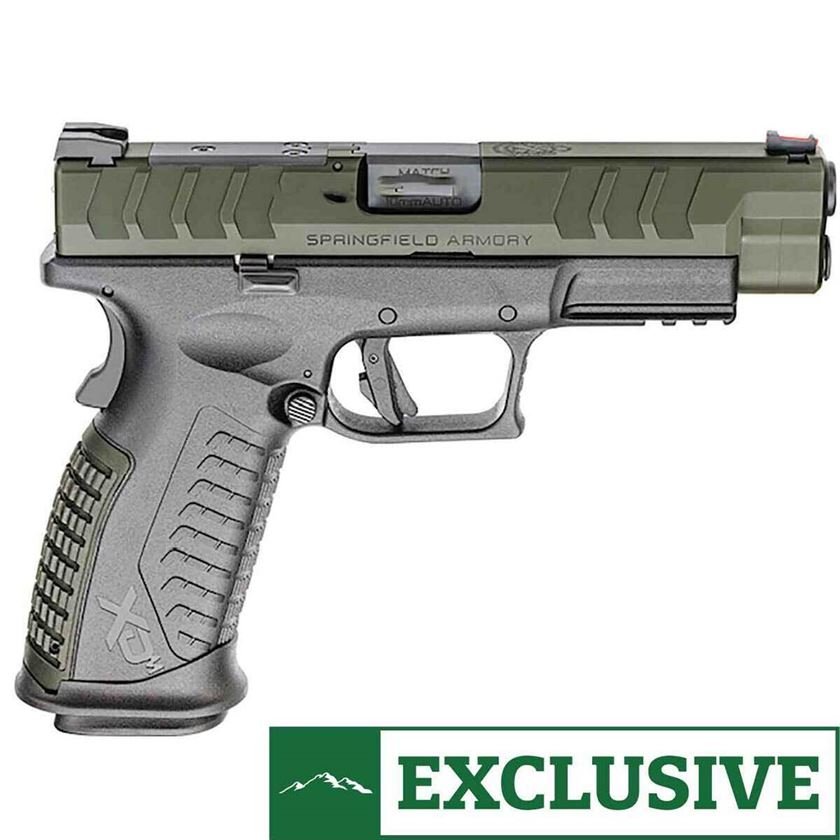 H1 Springfield Armory XD(M) Elite 10mm Auto 4.5in Black/OD Green Pistol - 16+1 Rounds