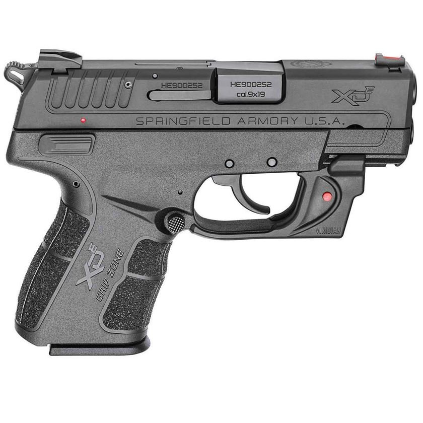 H104 Springfield Armory XD-S MOD.2 w/Tritium Front Sights and Black Polymer / Viridian Red Laser Grips 45 Auto (ACP) 3.3in Black Pistol - 6+1 Rounds