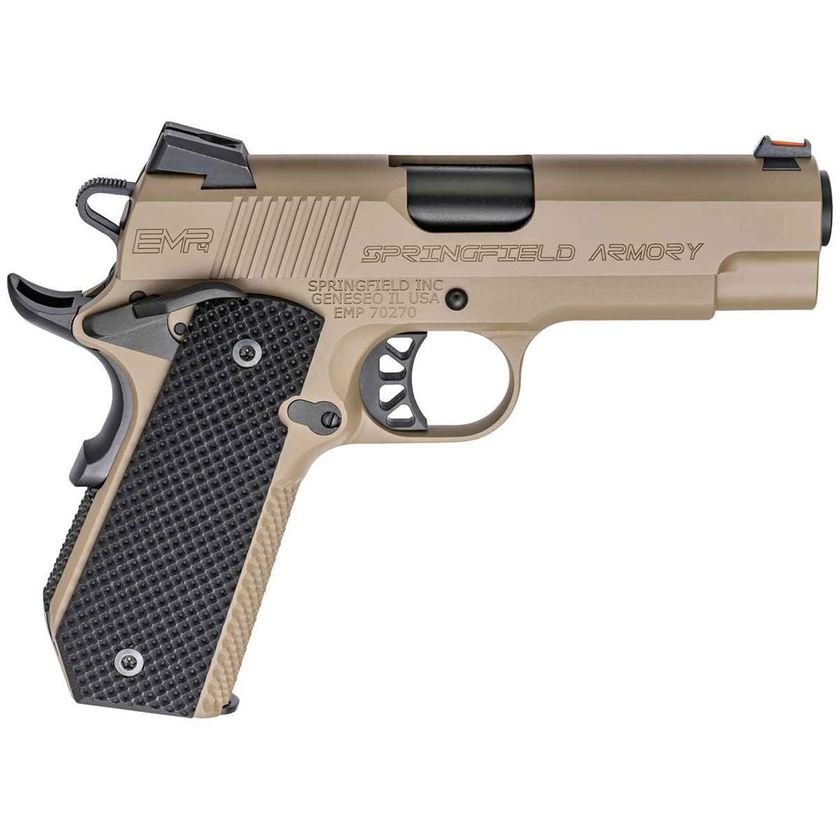 H106 Springfield Armory 1911 EMP Conceal Carry 9mm Luger 4in Desert FDE Pistol - 9+1 Rounds