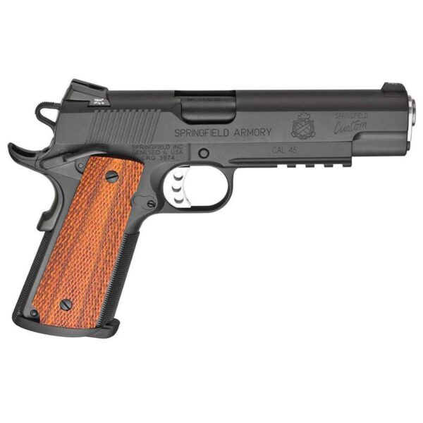H109 Springfield Armory 1911-A1 Professional Light Rail 45 Auto (ACP) 5in Black Pistol - 7+1 Rounds