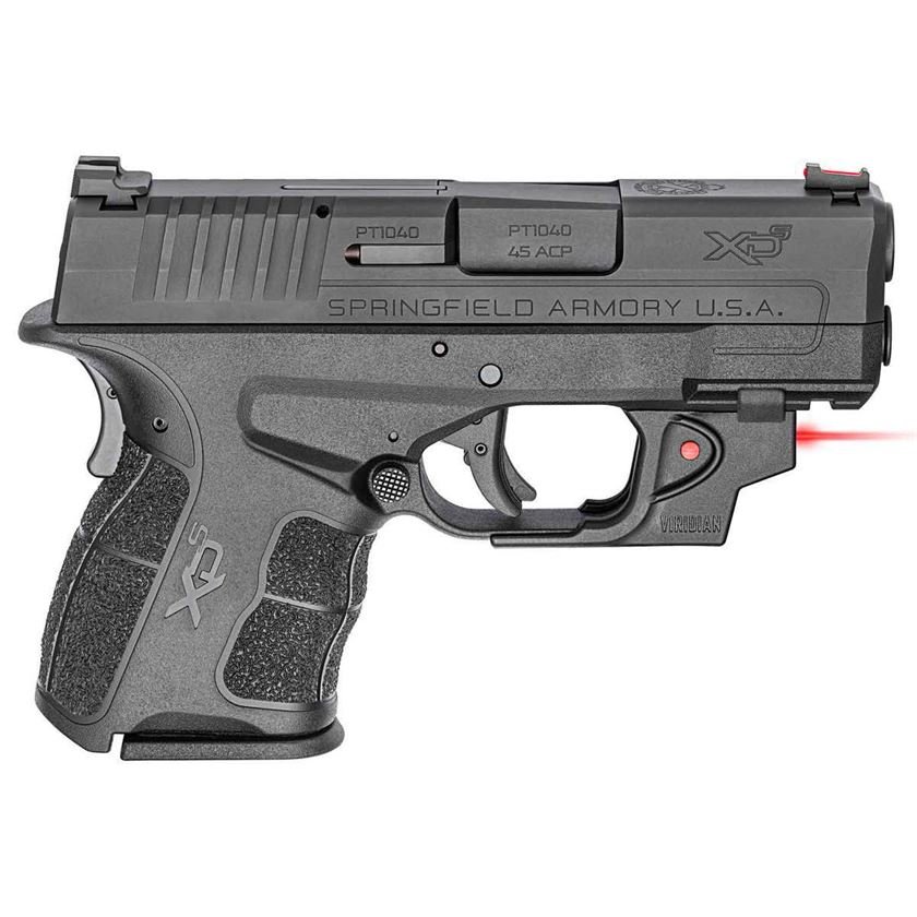 H136 Springfield Armory XD-S MOD.2 w/Tritium Front Sights and Black Polymer / Viridian Red Laser Grips 45 Auto (ACP) 3.3in Black Pistol - 6+1 Rounds