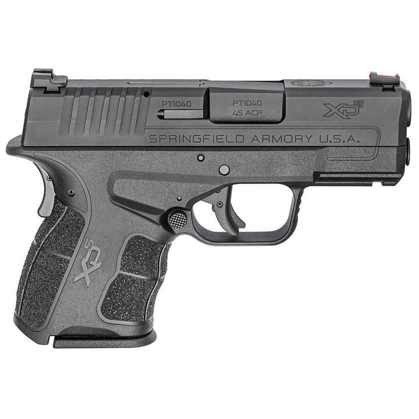 H137 Springfield Armory XD-S MOD.2 w/Fiber Optic Front & White Dot Rear Sights 45 Auto (ACP) 3.3in Black Pistol - 6+1 Rounds