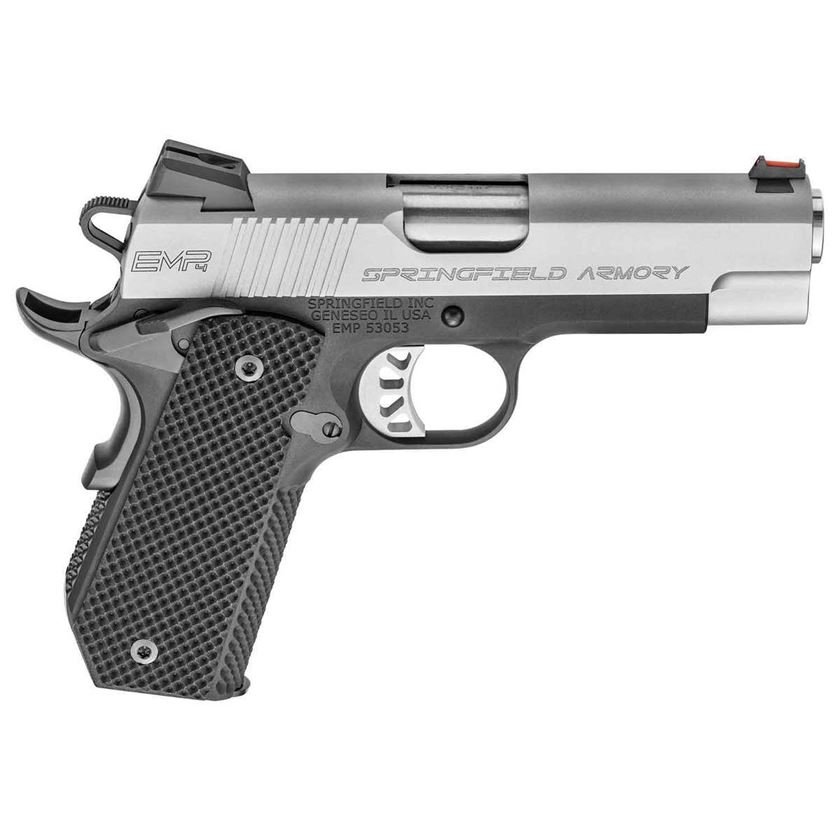 H156 Springfield Armory 1911 EMP Conceal Carry Gear UP Package 9mm Luger 4in Stainless/Black Pistol - 9+1 Rounds