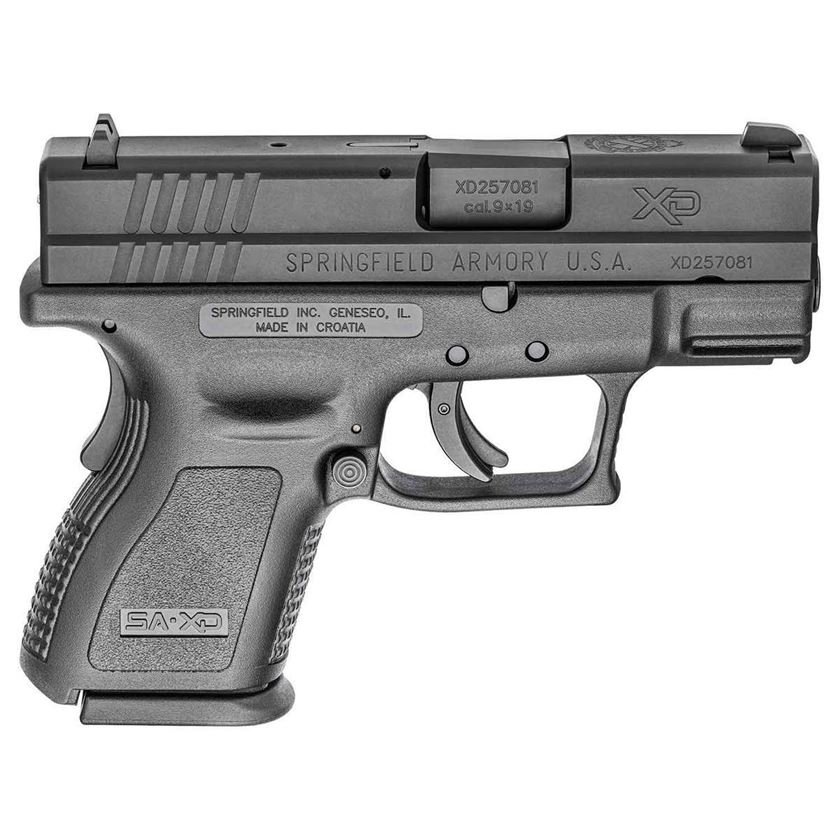 H158 Springfield Armory XD Sub-Compact 9mm Luger 3in Black Pistol - 10+1 Rounds