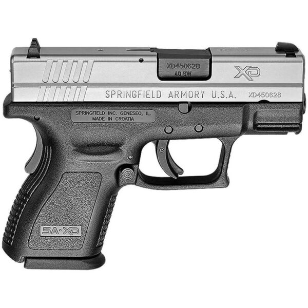 H24 Springfield Armory XD Sub-Compact 40 S&W 3in Black/Stainless Pistol - 9+1 Rounds - California Compliant