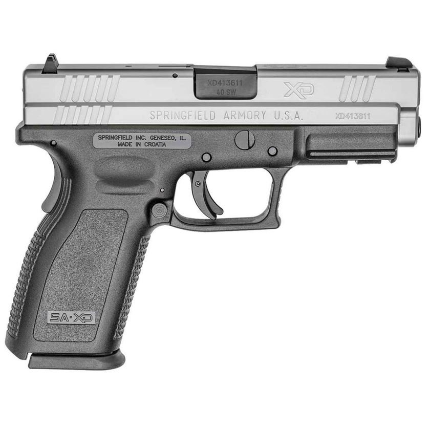 Springfield Armory XD 40 S&W 4in Black/Stainless Pistol - 10+1 Rounds