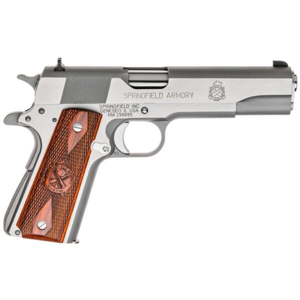 H40 Springfield Armory 1911 Mil-Spec 45 Auto (ACP) 5in Polished Stainless Pistol - 7+1 Rounds - California Compliant