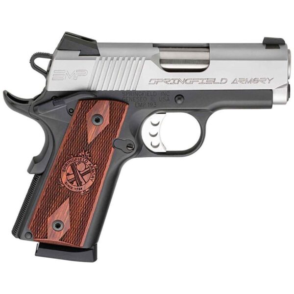 H45 Springfield Armory 1911 EMP 9mm Luger 3in Black/Stainless Pistol - 9+1 Rounds - California Compliant